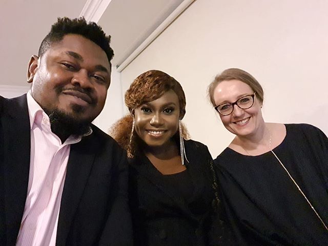 L-R: Music Executive Michael Ndika, Niniola Apata (Founder, Adopt a Child's Education) and Eliana Drakopoulos (Chief of Communication UNICEF Nigeria)